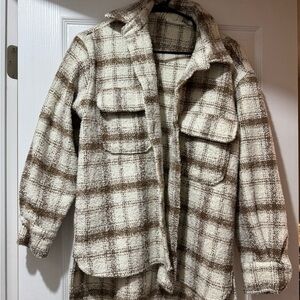 Plaid Wool Blend Jacket